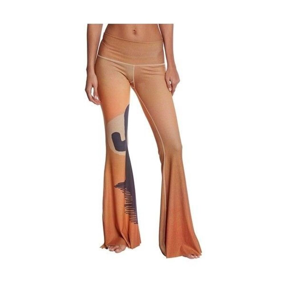 Teeki Coyote Moon Bells Leggings Medium Brown Yoga Pilates Festival Hippie Boho